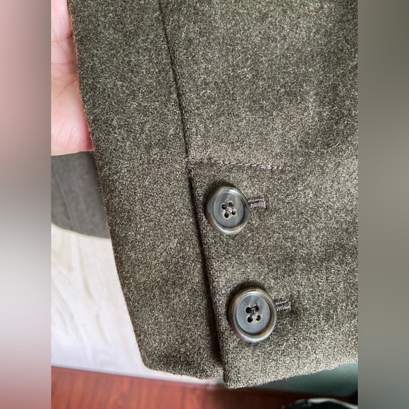 Vintage J. Crew LODEN Green Wool Pea Coat Jacket Sz Large READ - Picture 4 of 16
